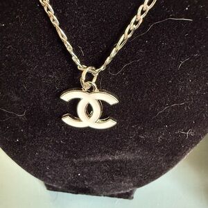 ✨ Chanel-Inspired Silver-Tone CC Pendant Necklace ✨